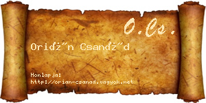 Orián Csanád névjegykártya